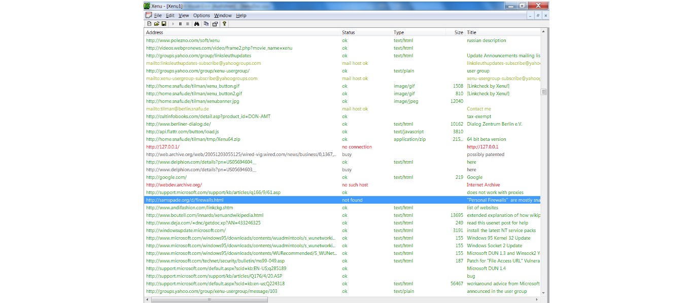 Подробнее о статье Использование программы XENU Link Sleuth