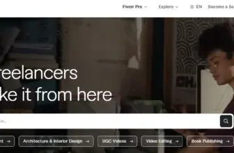 Интерфейс сервиса Fiverr для поиска фриланс-услуг
