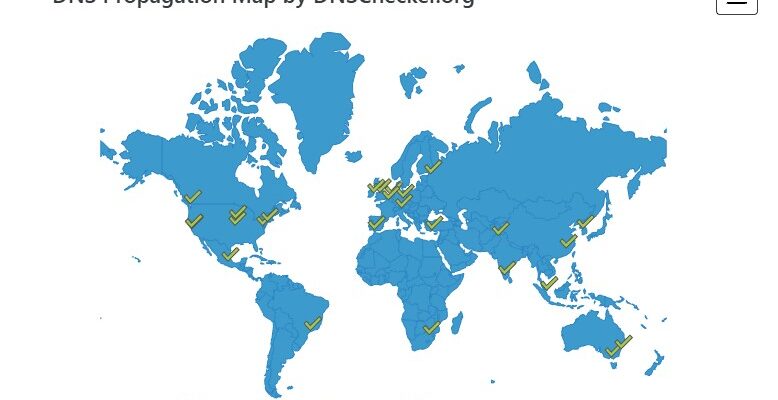 Визуальная карта серверов dnschecker с которых идут проверки.