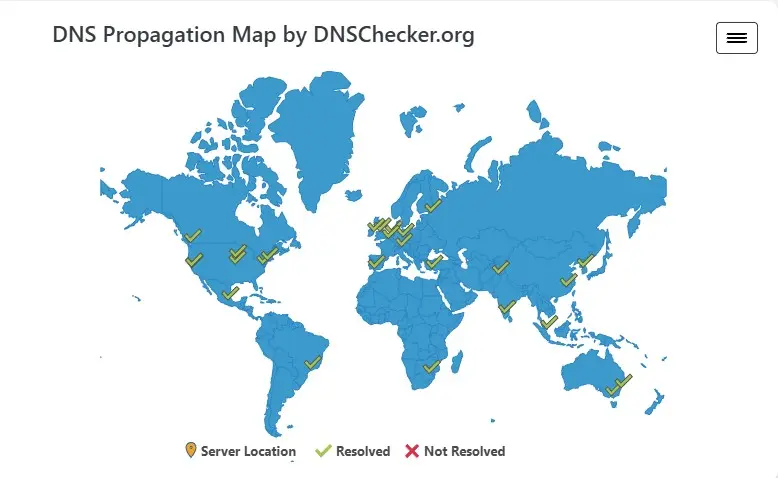 Сервис DNS Checker 1 Визуальная карта серверов dnschecker с которых идут проверки.